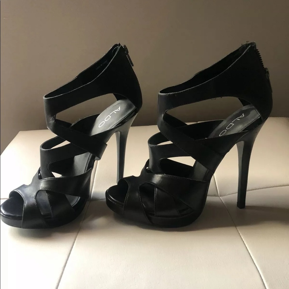 ALDO Fashion Black Cut-out Peep Toe Stiletto